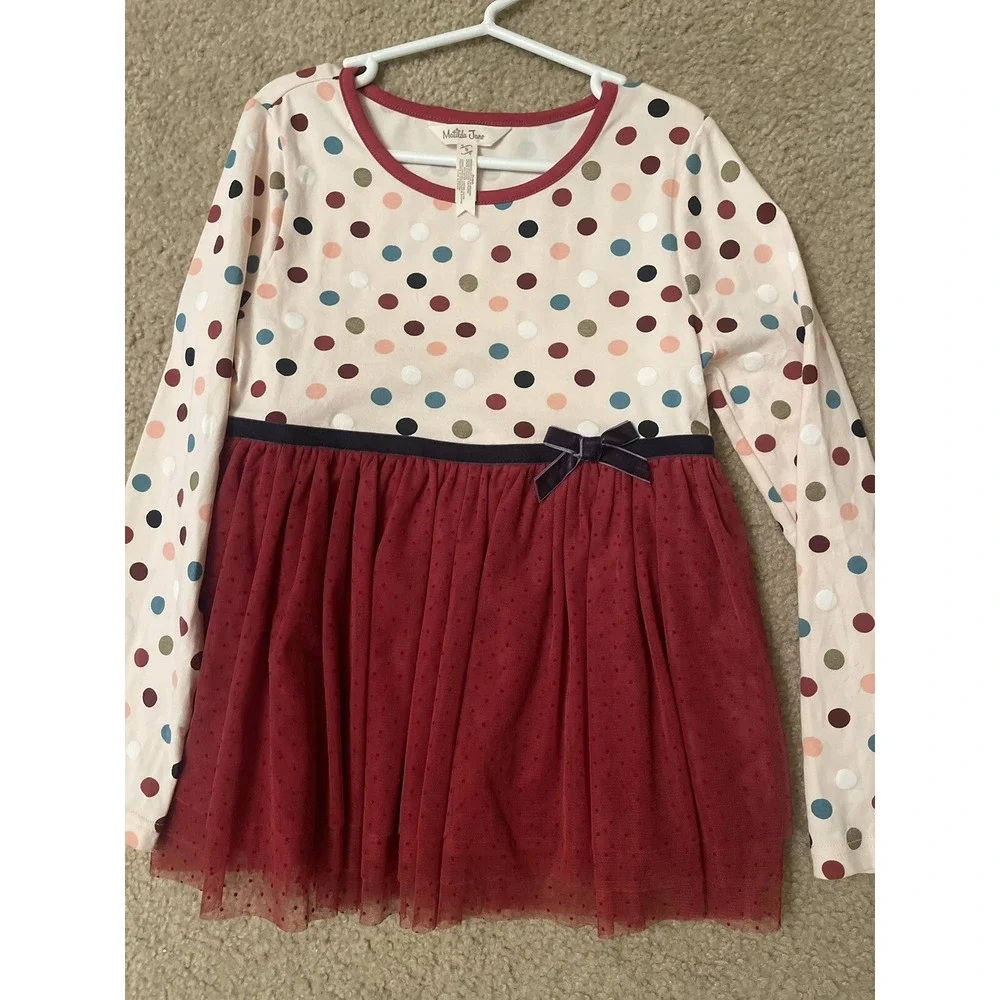 Matilda Jane Just Imagine Ronnie Girls Polka‎ Dot Party Top Size 8 Christmas